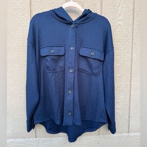Time and Tru Navy Ribbed V-Neck Sweater Sz : L